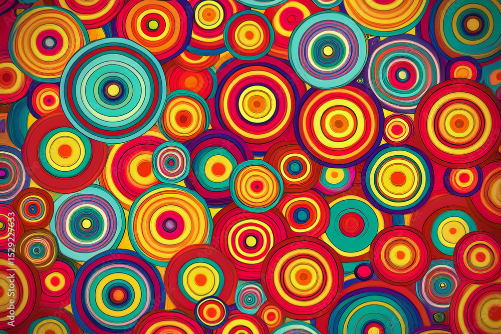 Vivid Pop Art Style Colorful Circles Pattern Vivid Pop Art Style Colorful Circles Pattern