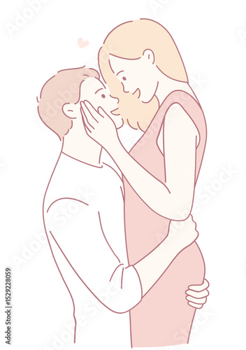 A heartwarming illustration of a couple sharing a loving moment, highlighting romance and connection