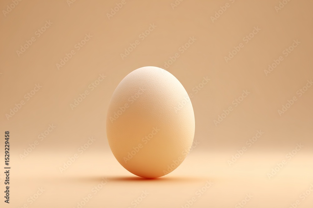 Pale Beige Egg On Pastel Background Pale Beige Egg On Pastel Background