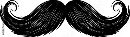 Black Silhouette Vector of Classic Mustache Design