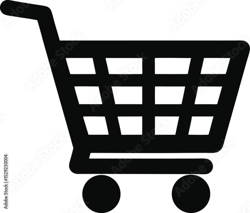 Shopping cart icon vector illustration on transparent background.