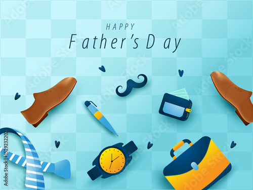 Happy Father's Day Sale banner, poster and greeting card design, vector illustration.