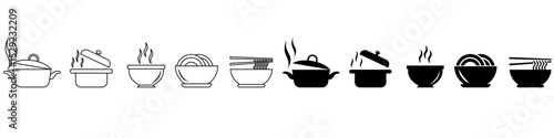 Soup icon vector set. Brothn illustration sign collection. Bisque symbol. bouillon Logo. Bisk web icons.