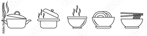 Soup icon vector set. Brothn illustration sign collection. Bisque symbol. bouillon Logo. Bisk web icons.
