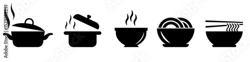 Soup icon vector set. Brothn illustration sign collection. Bisque symbol. bouillon Logo. Bisk web icons.