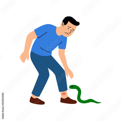poisonous snake bite concept. vector illustration