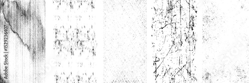 Grunge textures set. Collection of vector overlay, distress, textures .Simply Place texture over any Object to Create grunge,splattered ,dirty effect .