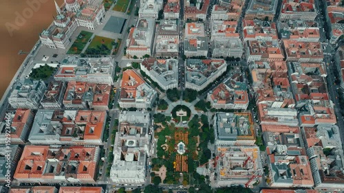 Wallpaper Mural Establishing Aerial view of Budapest Cityscape - Hungary Capital Skyline at daytime Torontodigital.ca