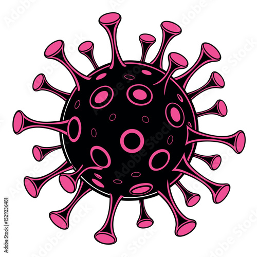 Vector illustration of COVID virus shape, representing pandemic-related content for education and awareness campaigns.