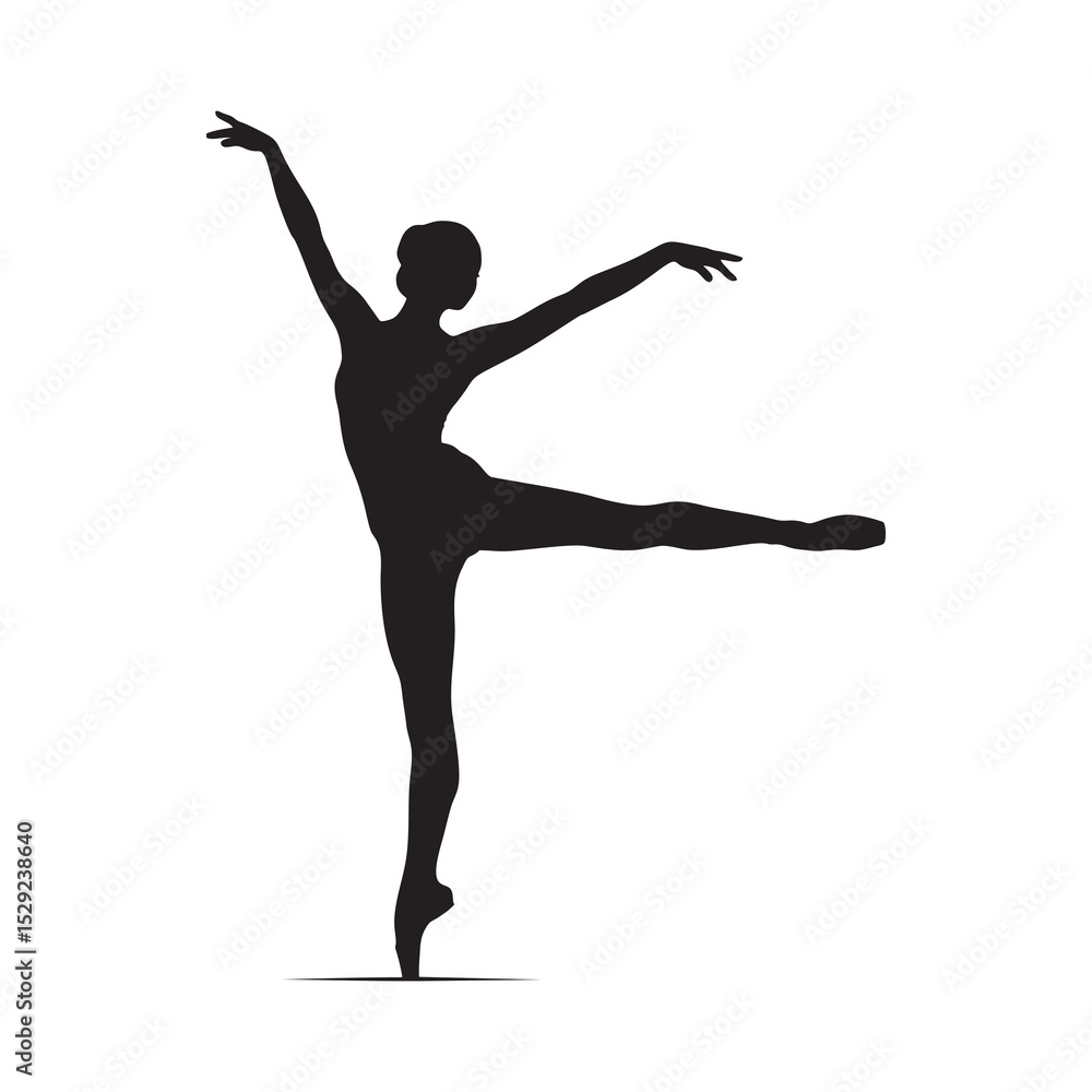 vector silhouette of a ballet dancer performing vector silhouette of a ballet dancer performing