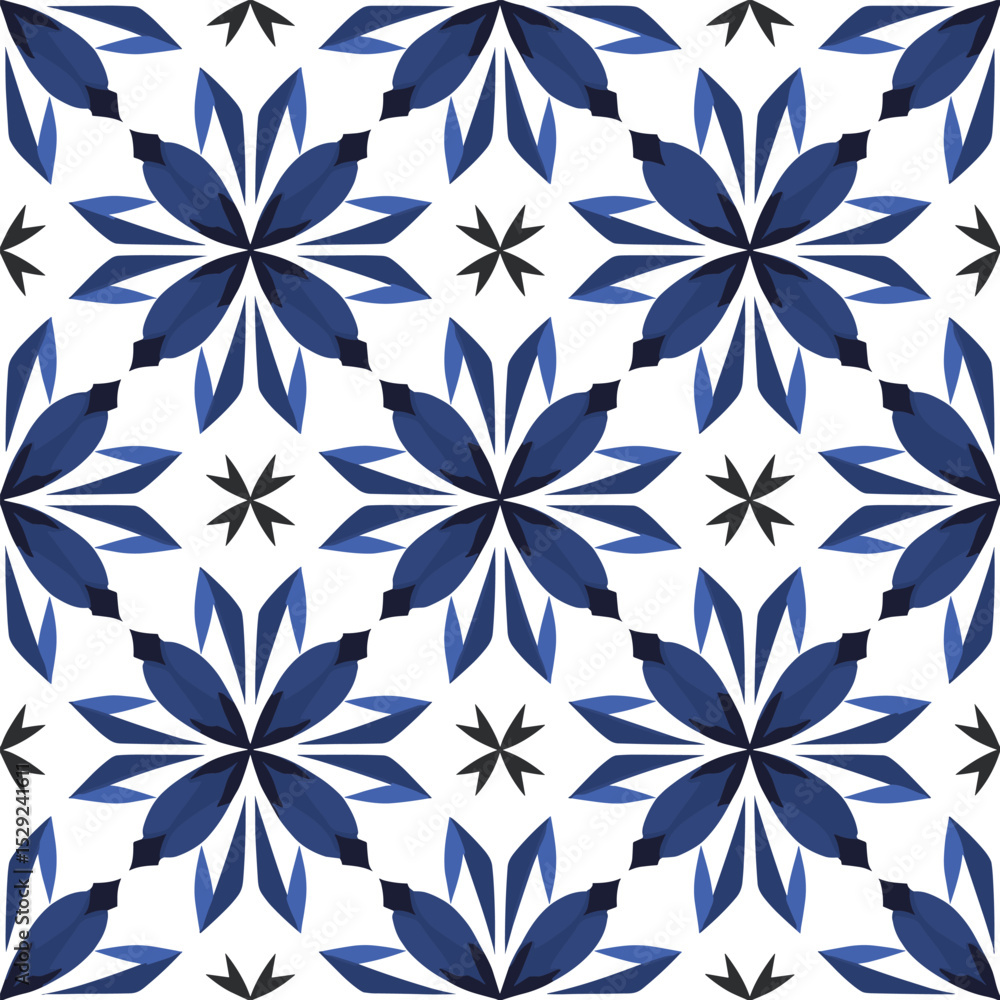 Seamless Blue Floral Tile Pattern – Decorative Geometric Design for Fabric, Wallpaper, and Background
Seamless Blue Floral Tile Pattern – Decorative Geometric Design for Fabric, Wallpaper, and Background