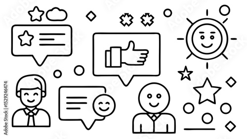Positive customer feedback and reviews illustration