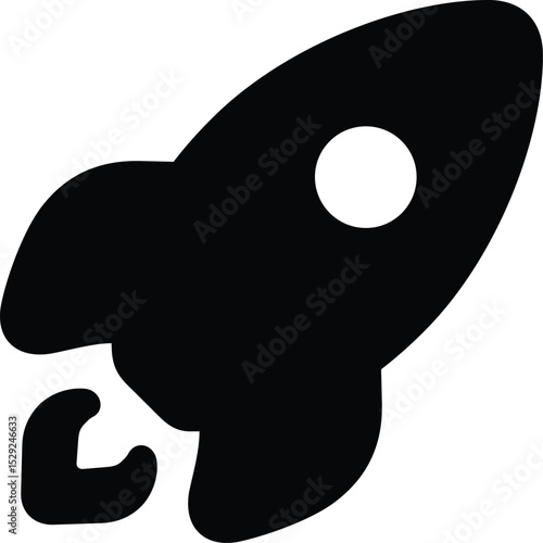 Rocket Launch Icon Symbolizing Innovation and Startups