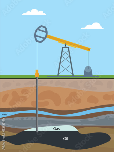 Conventional drilling. Earth layer, Oil extraction