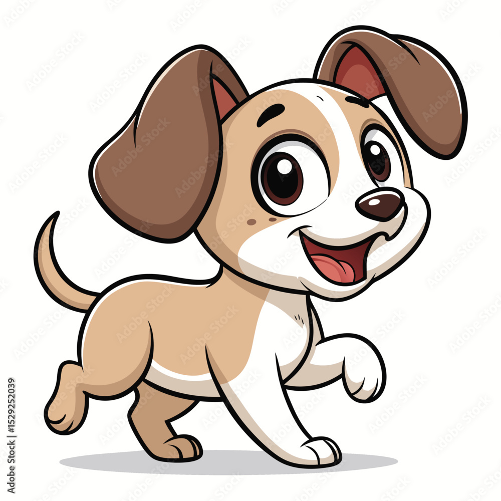 Obraz premium Adorable Puppy Cartoon Illustration