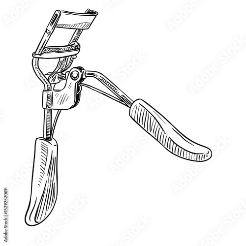 eyelash curler handdrawn illustration