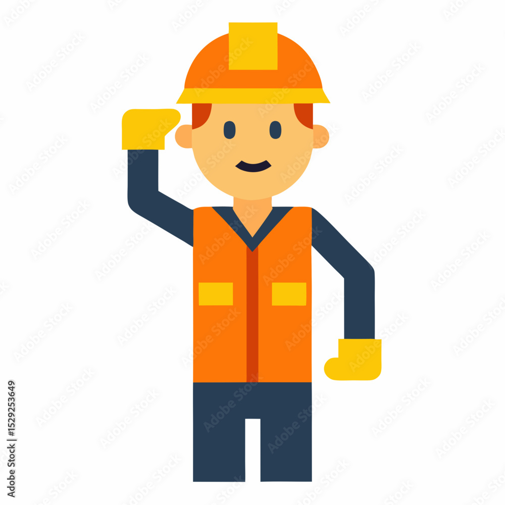 Friendly construction worker cartoon illustration Friendly construction worker cartoon illustration