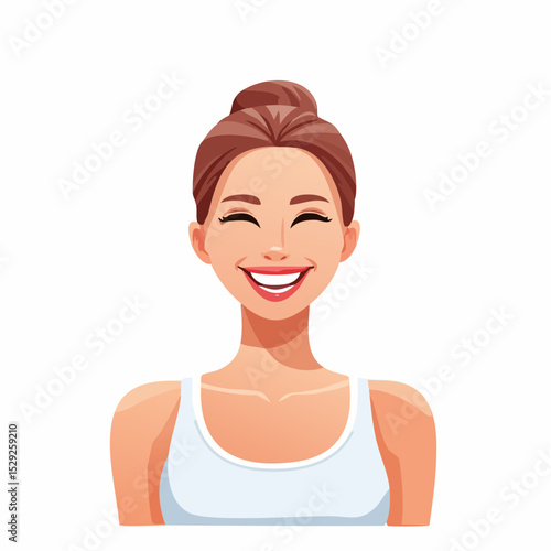 Fitness woman smiling vector illustration