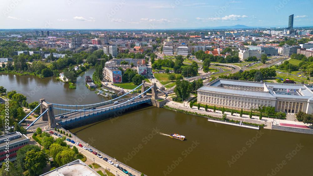 Fototapeta premium Bird's eye view. Wroclaw, Poland.