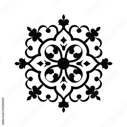 Japanese Vintage Seamless Pattern With A Black Background.