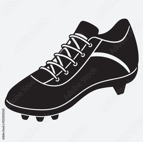 a football boot silhouette vector art illustration, sport shoes vector illustration