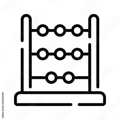 A outline style icon of ancient abacus counting