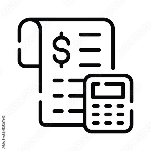 A outline style icon showing bookkeeping document