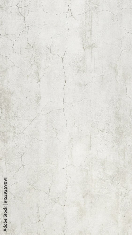 Fototapeta premium Cracked White Concrete Wall Texture with Subtle Weathering for Background Use