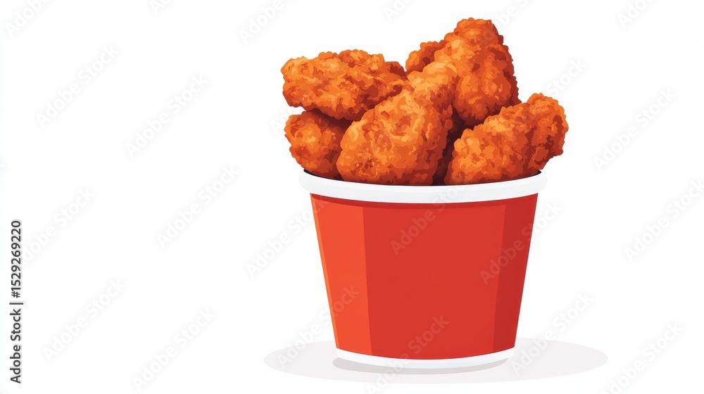 Cartoon Bucket of Fried Chicken, Fast Food , Chicken Bucket Cartoon Bucket of Fried Chicken, Fast Food , Chicken Bucket