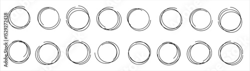 Circular arrows in various rotation styles. Vector icon set for refresh, loop, repeat, update, sync, or cycle concepts in interface and graphic design. Flat minimal style.