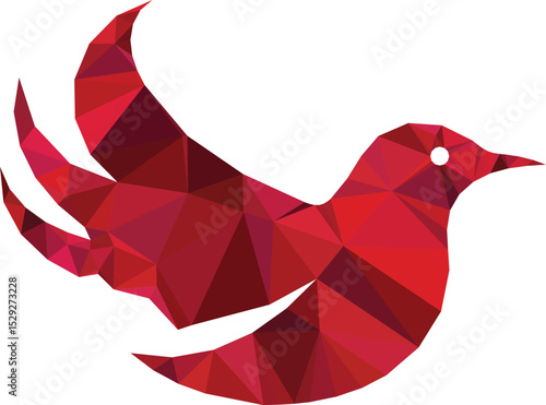 Geometric Bird Illustration - Modern Abstract Flight Design