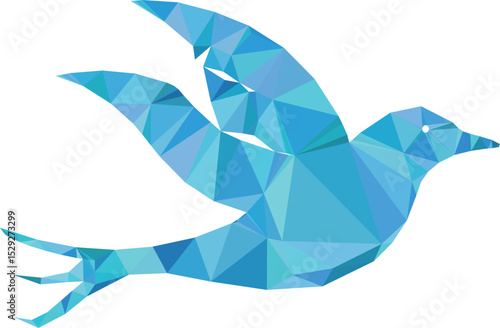 Geometric Bird Illustration - Modern Abstract Flight Design