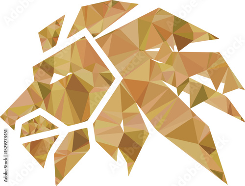Geometric lion head logo design in warm orange tones for branding and creative projects