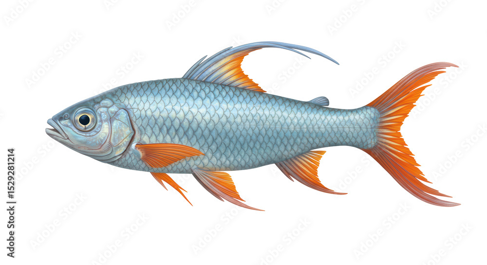 Fototapeta premium Isolated Silver Barb Fish