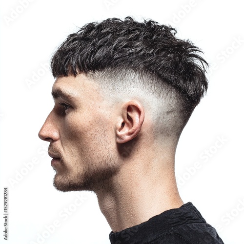 Wallpaper Mural Man with textured crop haircut and fade hairstyle trend for men modern short hair style inspiration Torontodigital.ca