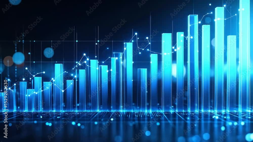 Abstract Blue Bar Graph Design Abstract Blue Bar Graph Design