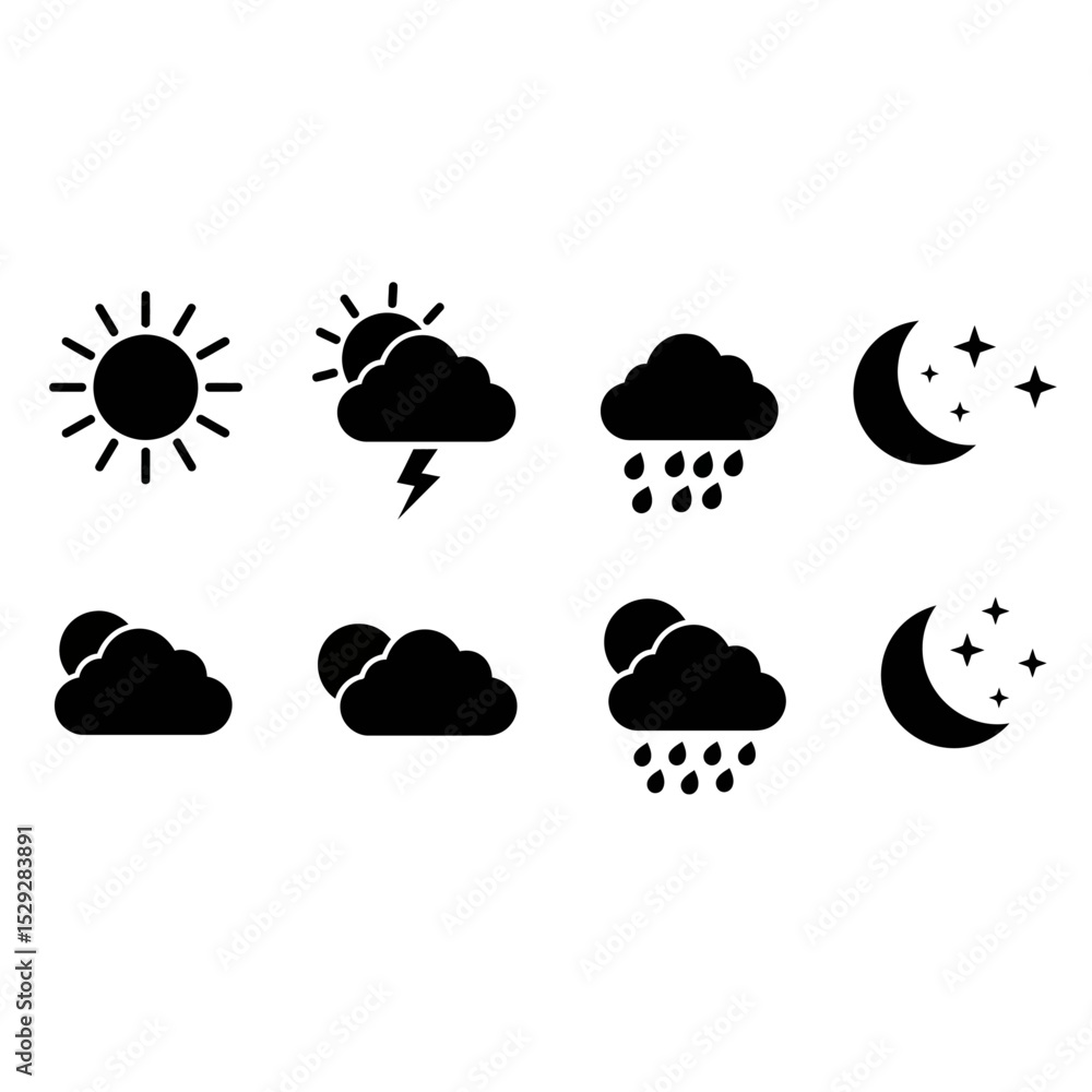 weather forecast icon set weather forecast icon set