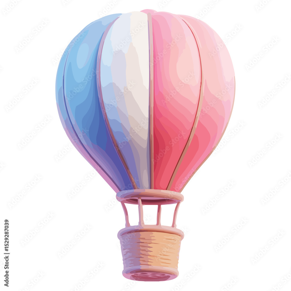 Obraz premium Hot air balloon flat vector illustration