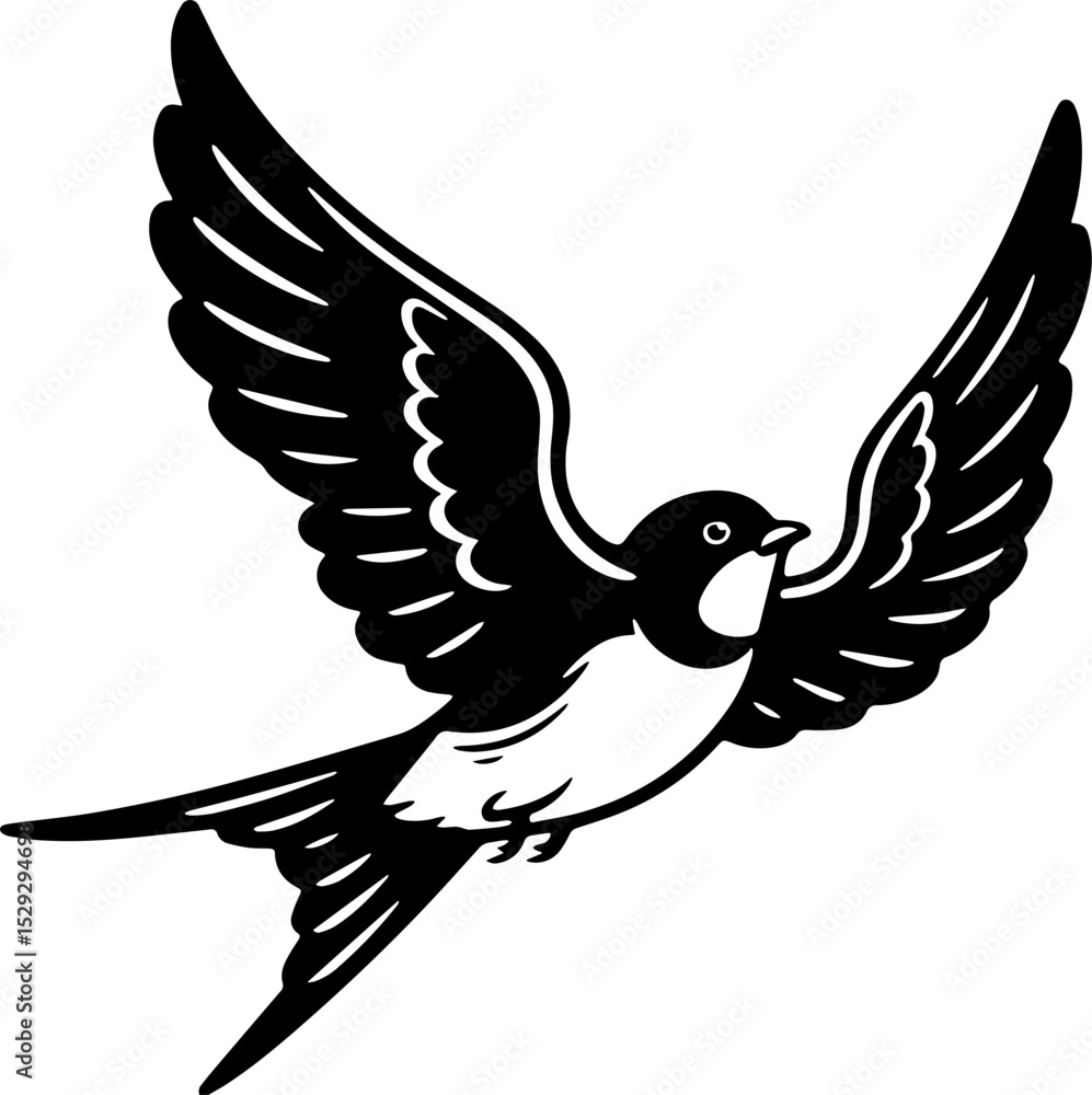 Fototapeta premium Tattoo Vector Art with Dice, Cards, and Swallow Bird. Classic Motorcycle Tattoo Flash with Casino Theme