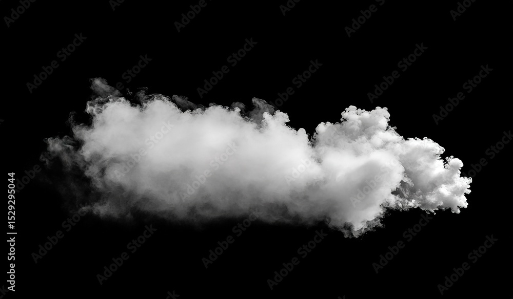 White Fluffy Cloud Isolated on Black Background White Fluffy Cloud Isolated on Black Background