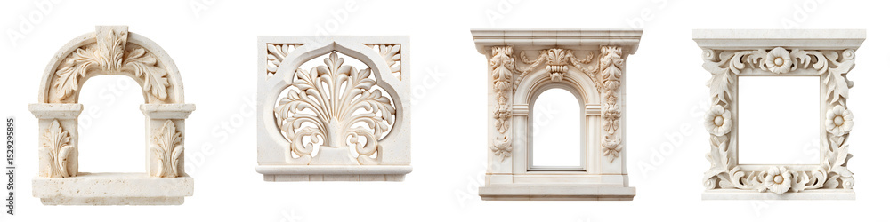 Obraz premium Ornate architectural ornaments in classical baroque style