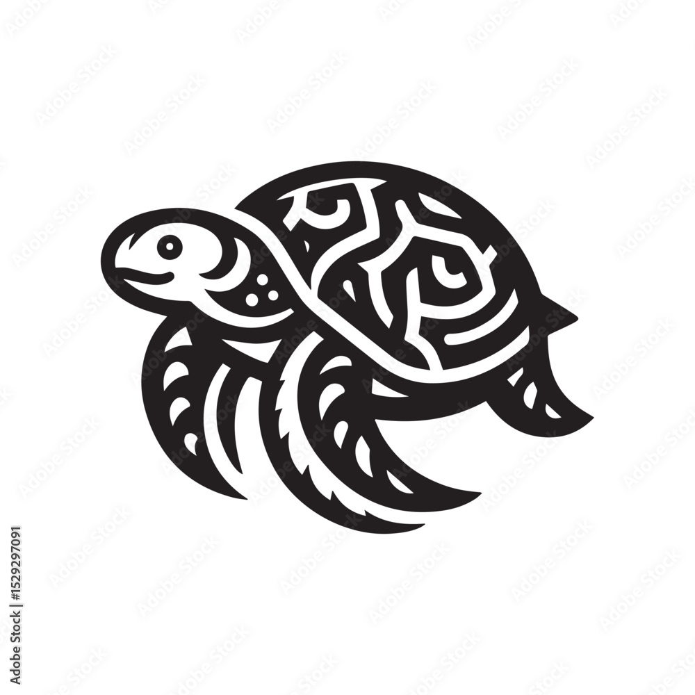 Fototapeta premium turtle logo, editable vector image