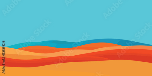 Abstract landscape of layered hills