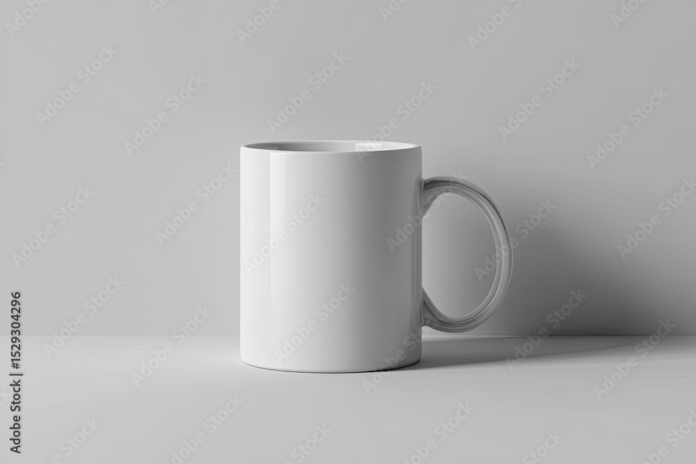 Obraz premium White Ceramic Mug Mockup On Light Background
