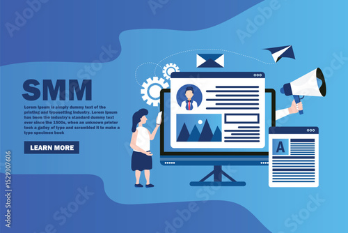 SMM and social media influencer marketing concept