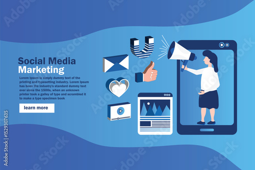 SMM and social media influencer marketing concept