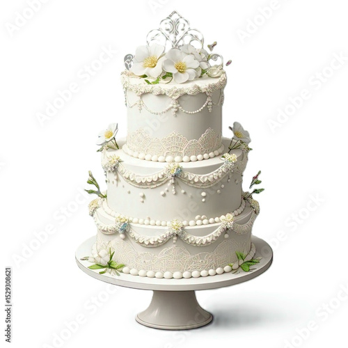 White wedding cake