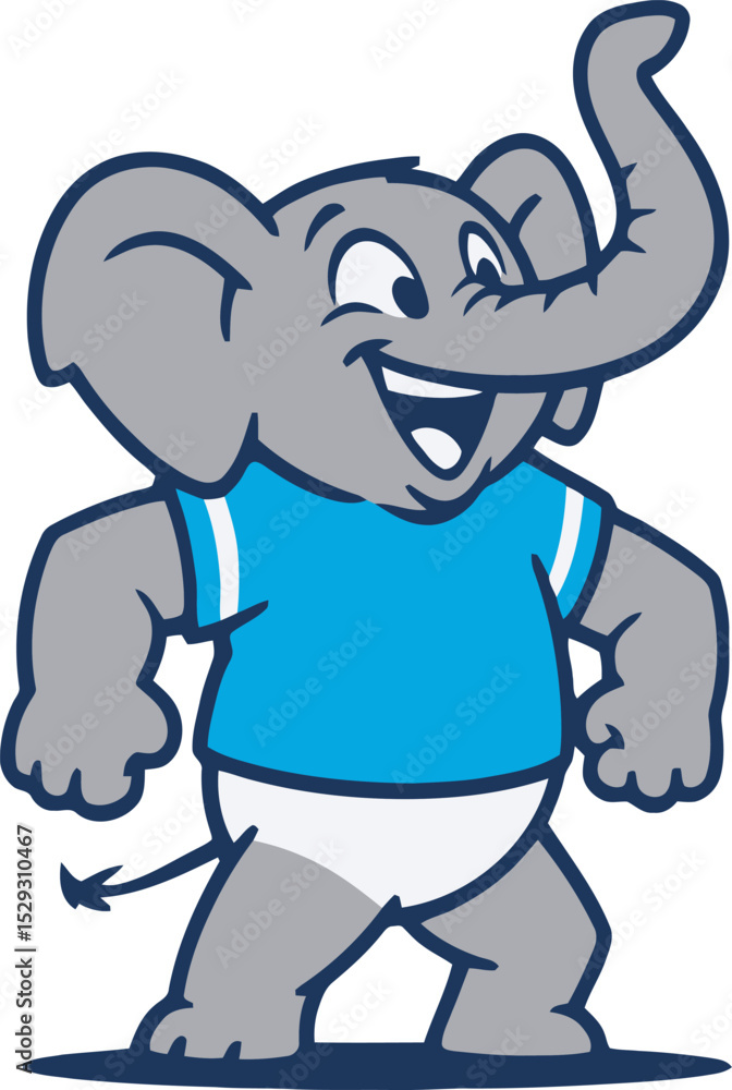 Fototapeta premium Smiling elephant mascot vector.