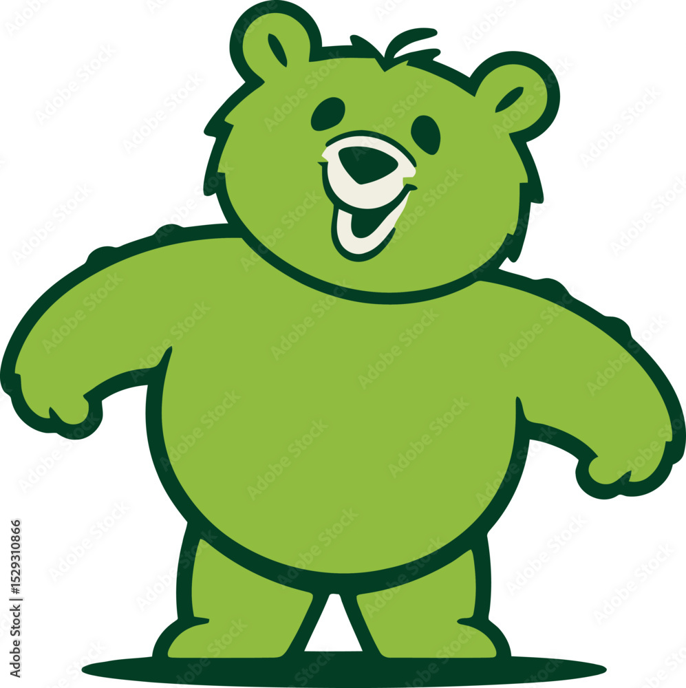Obraz premium happy green bear mascot
