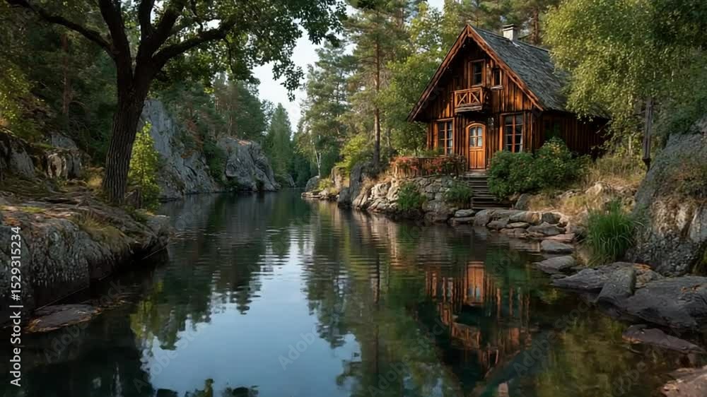Tranquil Lakeside Cabin Retreat Surrounded by Nature in a Peaceful Setting Tranquil Lakeside Cabin Retreat Surrounded by Nature in a Peaceful Setting
